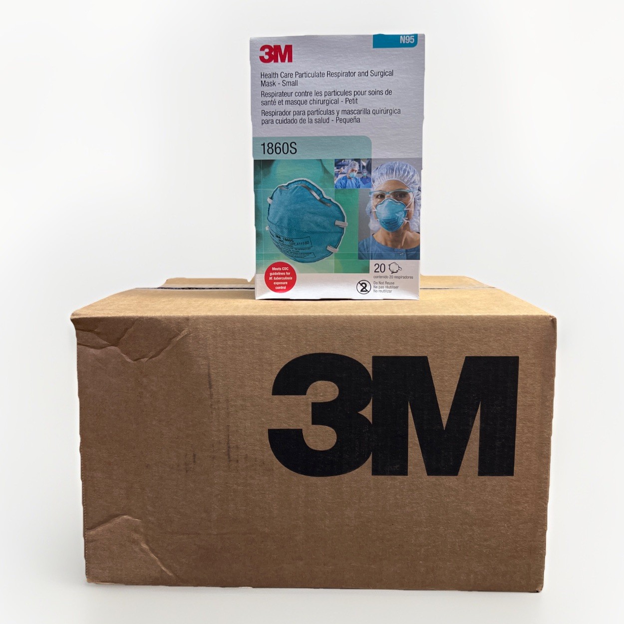 3M 1860S N95 Respirator Mask Case of 120 Small Size NIOSH, Surgical & Respirator