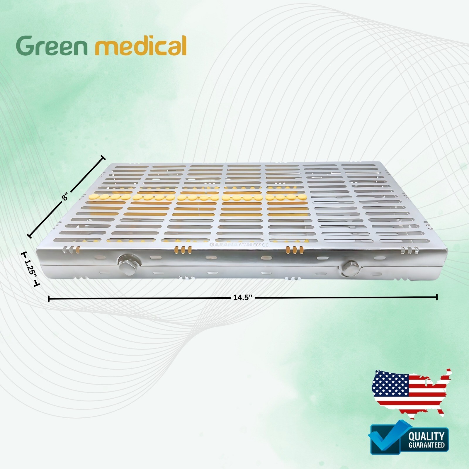 Dental Sterilization Cassette Autoclavable X-Large Cassette (Yellow)