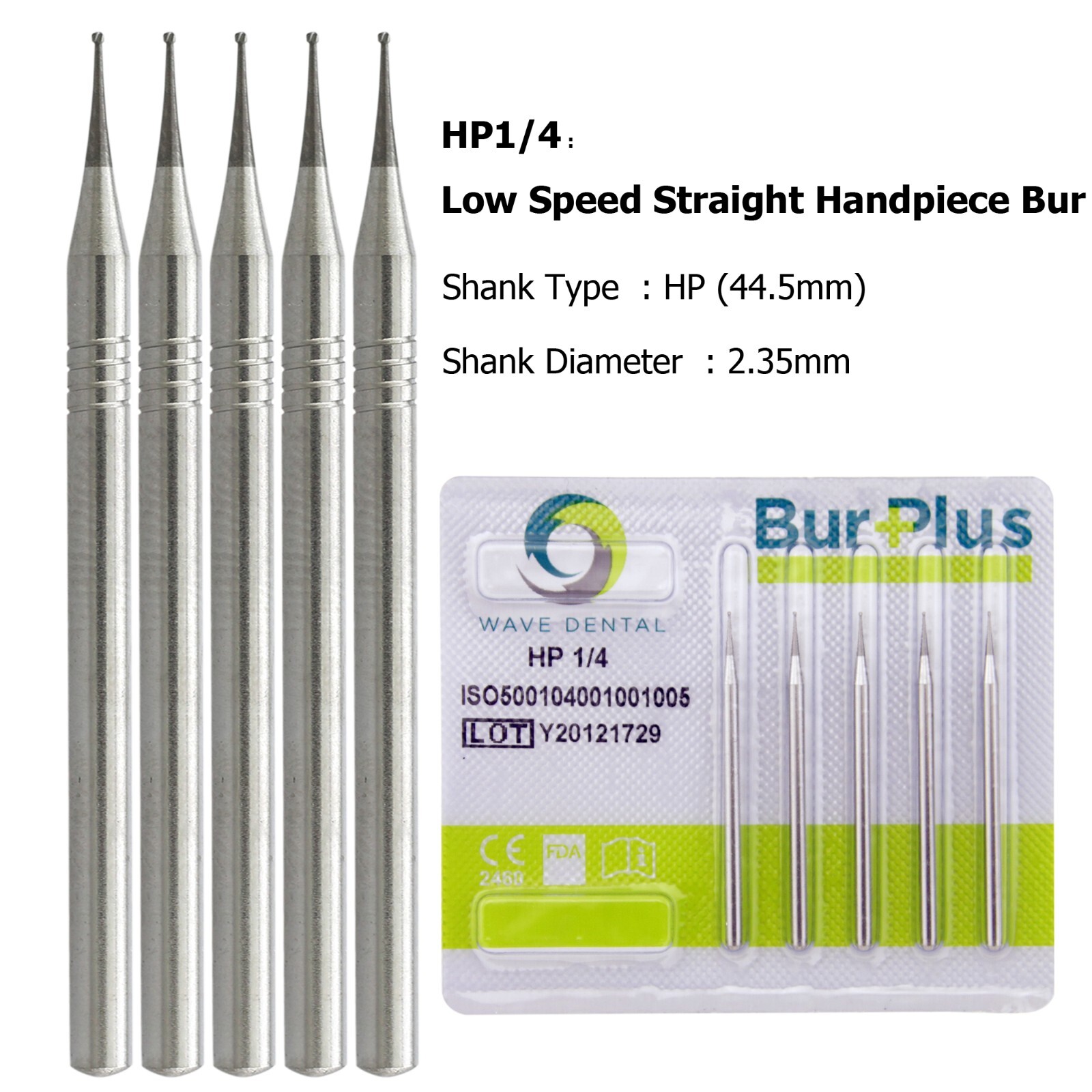 Wave Dental Carbide Straight Handpiece Bur Round HP1/4 1/2 1 2 3 4 5 6 7 8 10