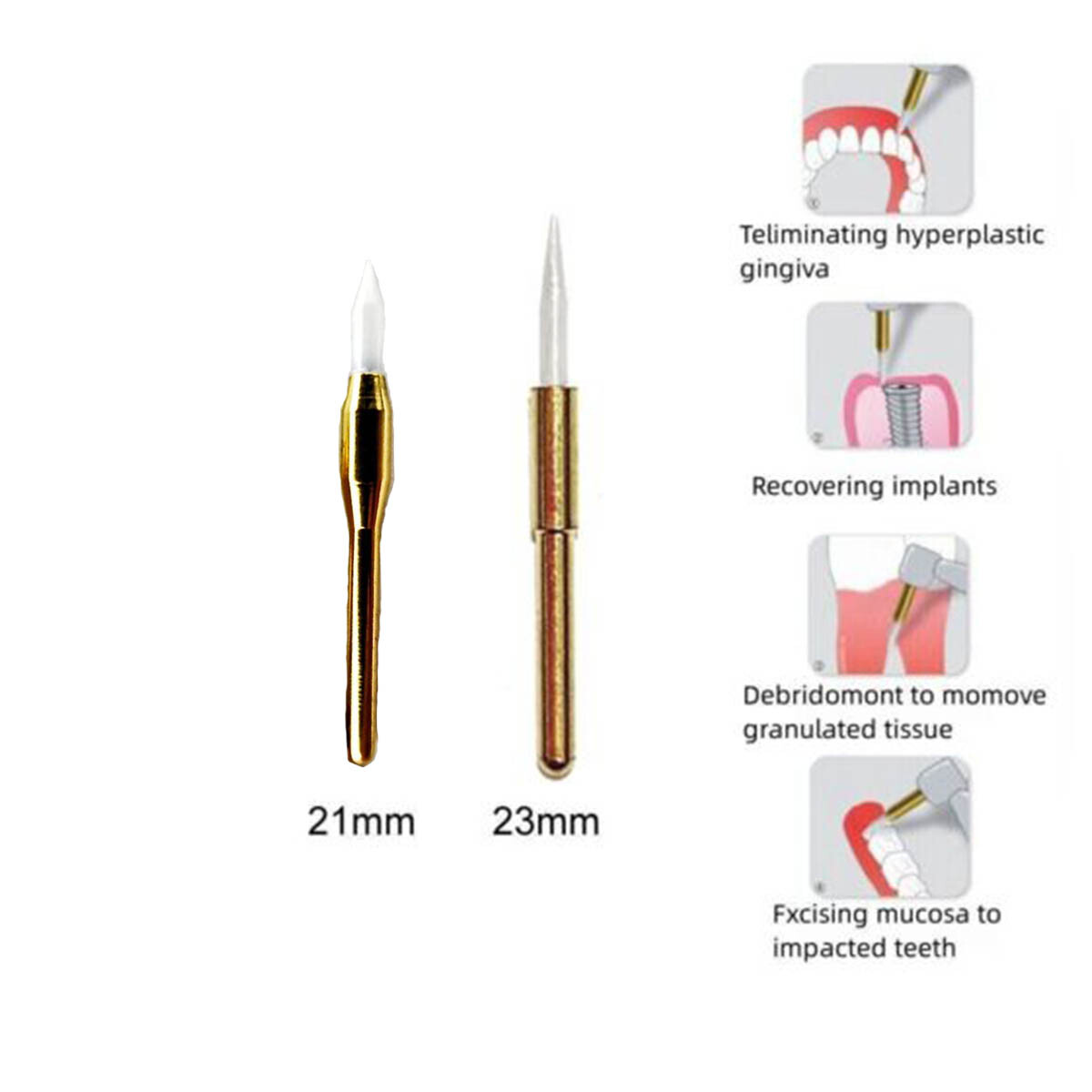 Dental Surgical Ceramic Soft Tissue Trimmer 21/23mm for Gingival Retraction