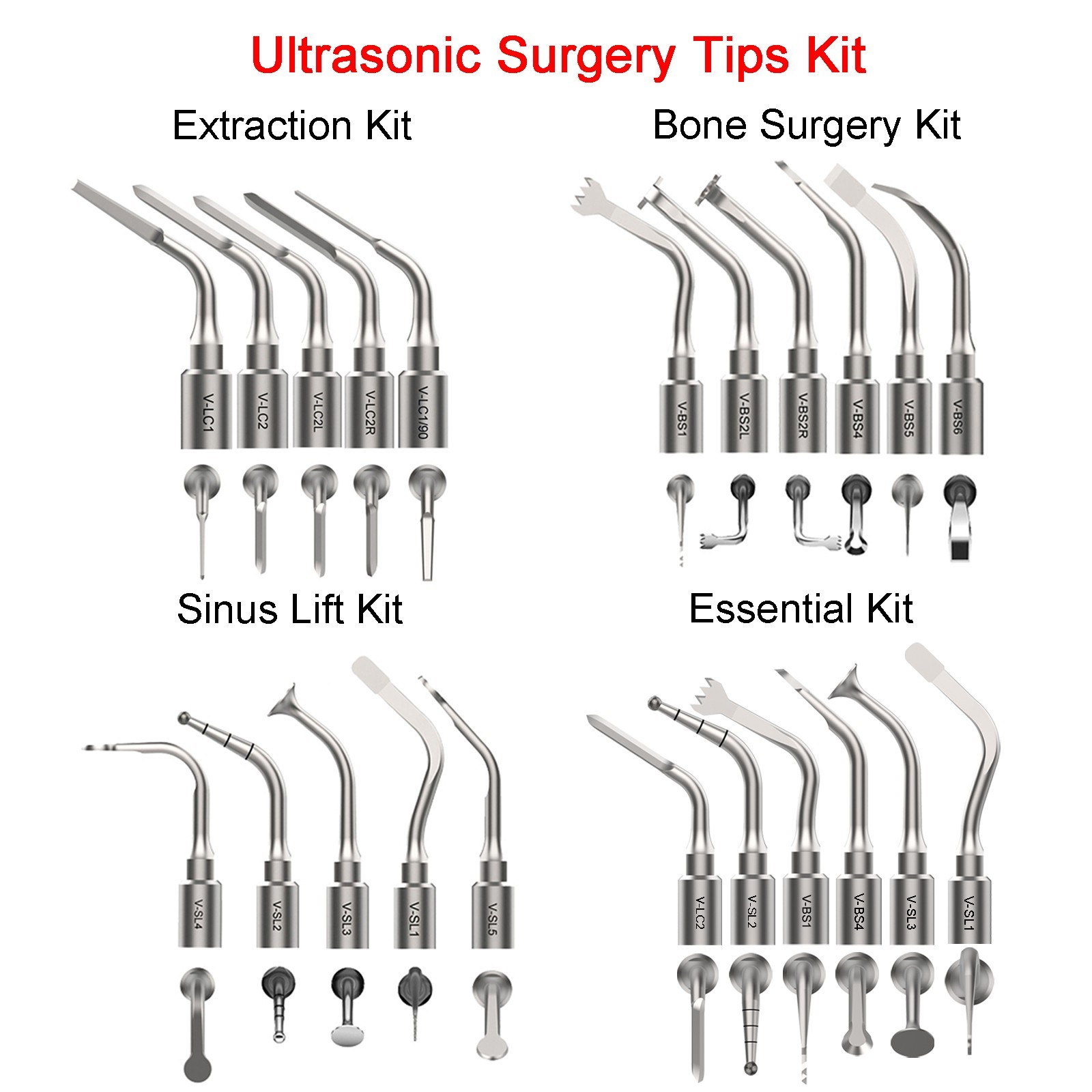 Dental Ultrasonic Scaler ACTEON Tip H3 10X 1S Piezo NEWTRON Slim B.LED Handpiece