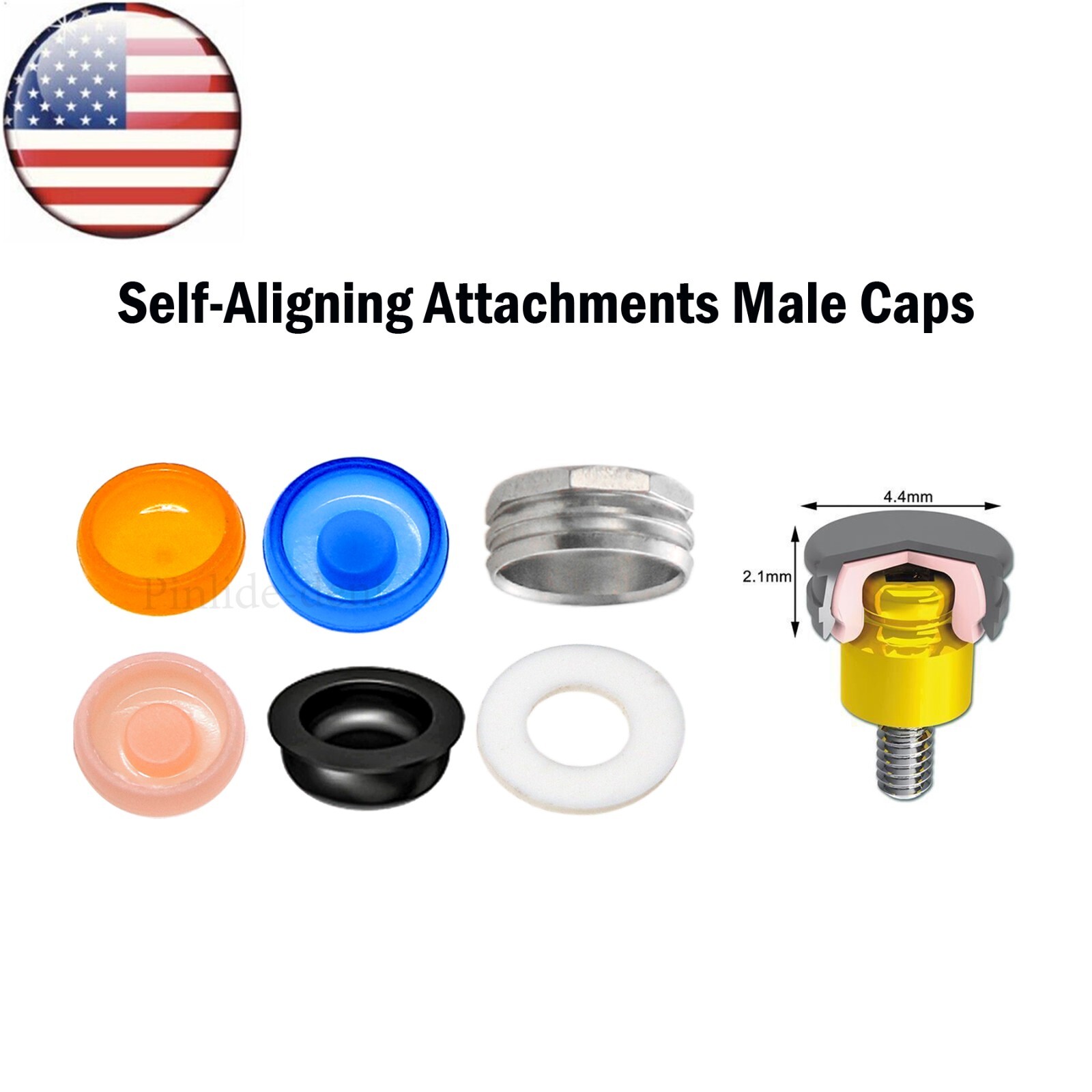 US HIOSSEN ET Dental Mini Locator Abutment 1-6mm GH Overdenture Male Caps Tool