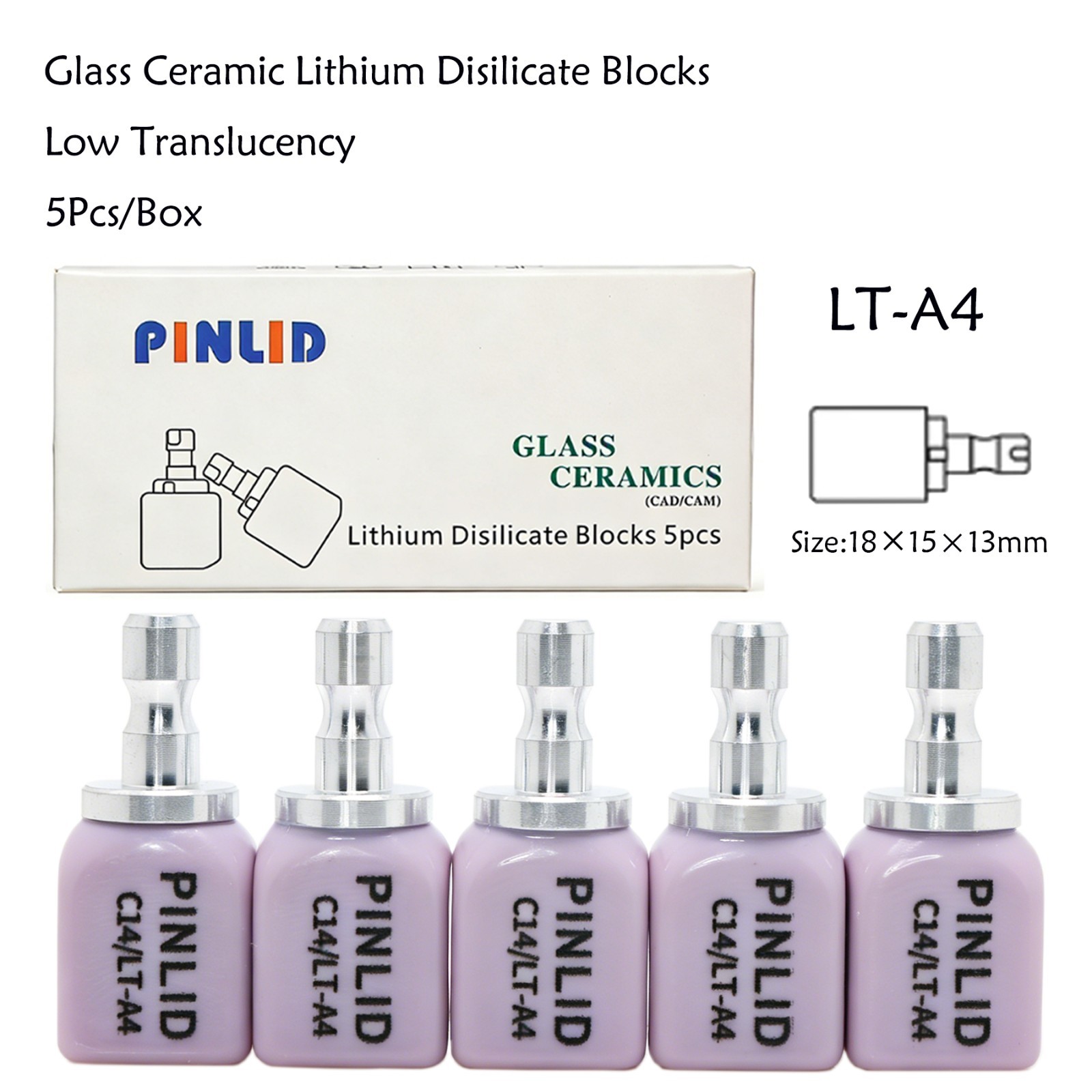 US C14 Exam Ceramic Blocks Lithium Disilicate Cerec CAD CAM LT A1 A2 A3 5Pcs/Box