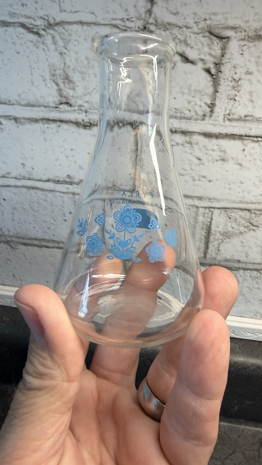Rare 1977 Corning Centennial Pyrex Butterfly Gold Blue Small Lab Beaker