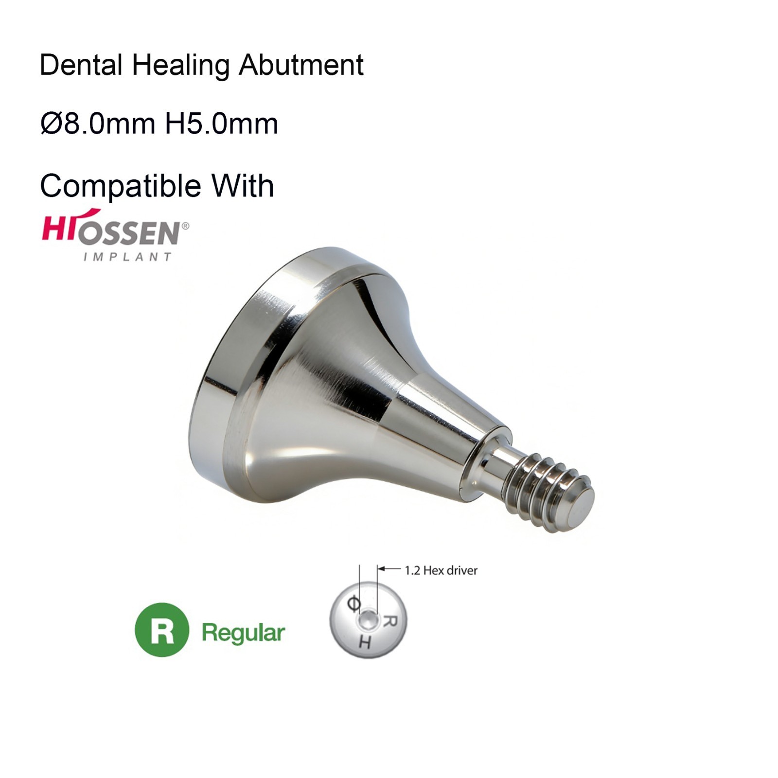 Dental Healing Abutment Healing Cap for Hiossen ET Implant System Multiple Sizes