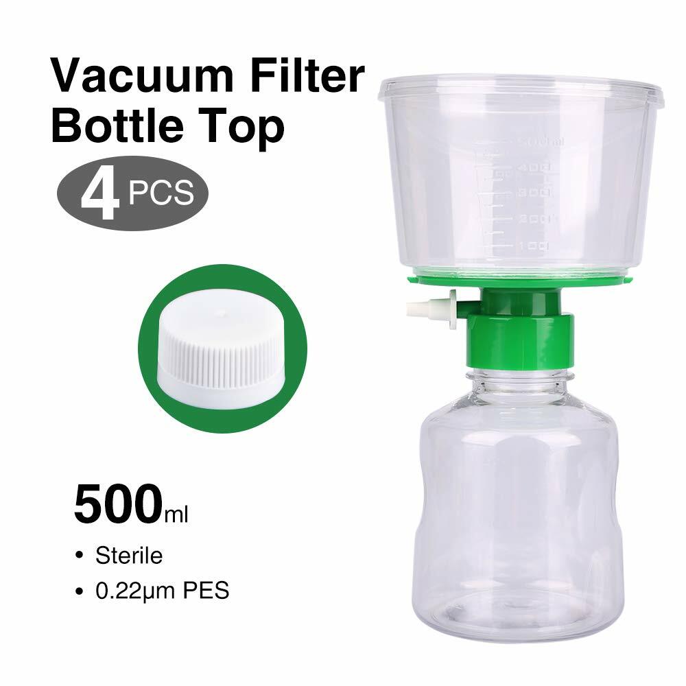 12PCS Vacuum Bottle Top Filters 0.22um PES Membrane 500ml Funnel+500ml Received