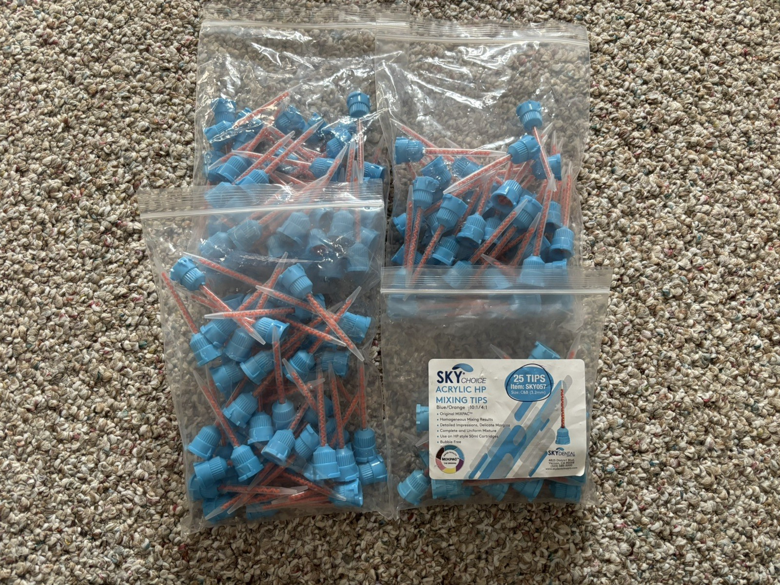 175 PCS Dental Disposable Mixing Tips 10:1 BLUE/ORANGE Tips