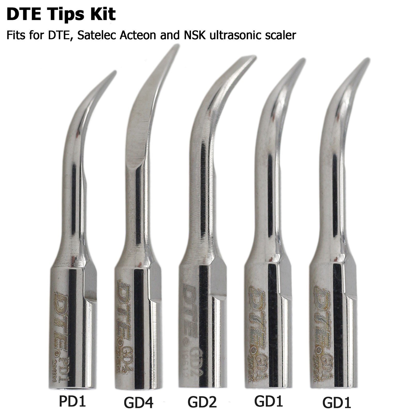 Woodpecker DTE Dental Ultrasonic Scaler Piezo Tips HD-7L Handpiece DTE-V3 LED