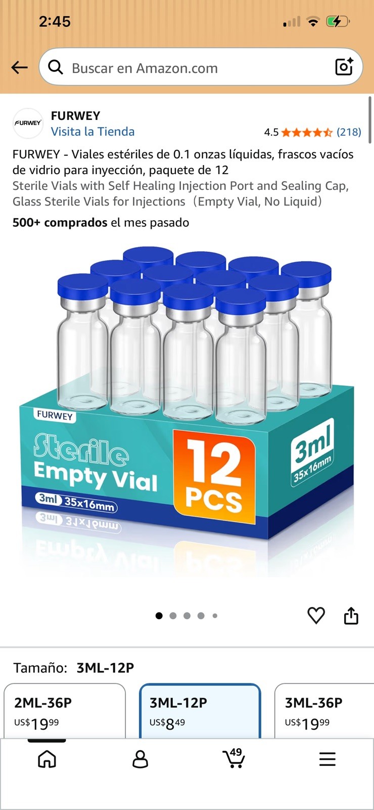 5ml Sterile Vials with Self Healing Injection Port and Sealing Cap, 5ML-12P