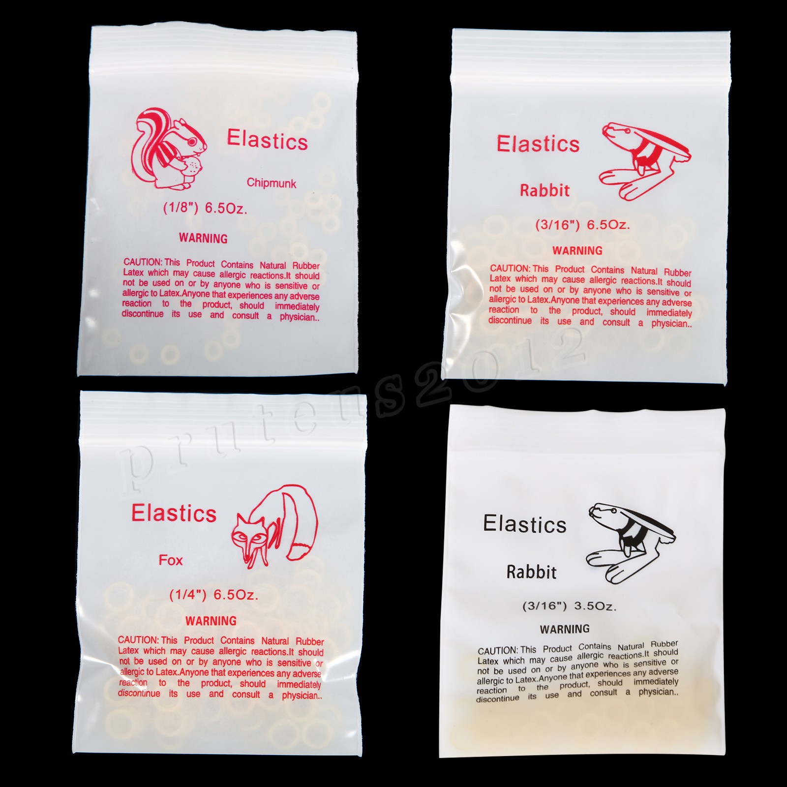 CLEAR X-HEAVY 6.5 OZ ORTHODONTIC ELASTIC BRACES DENTAL RUBBER BANDS 1/4 1/8 3/16