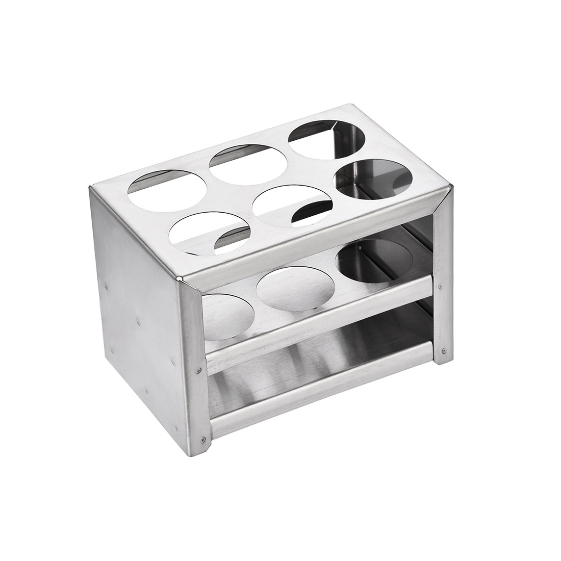 Stainless Steel Test Tube Holder Rack 6 Hole 3 Layer for 26-30mm Tubes