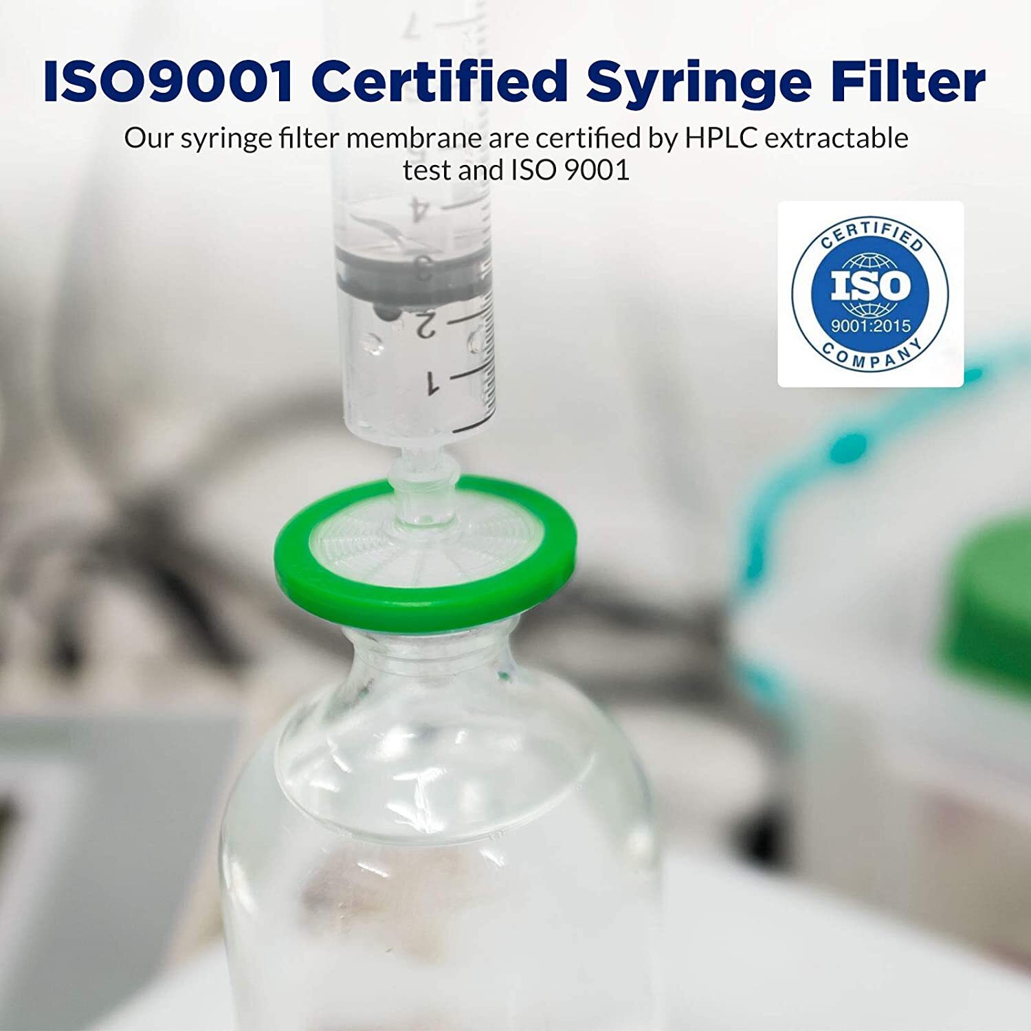1000pcs Disc Syringe Filters Sterile Filter PES Membrane 0.22µm 33mm Hydrophilic