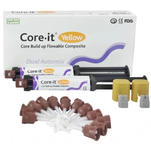 New Dental Spident Core it Yellow – Dual Syringe Pack 10 gm X 2 Free II Ship
