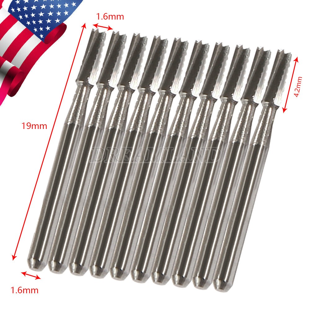Dental Midwest FG #558 Straight Fissure Crosscut Carbide Burs 100Pk