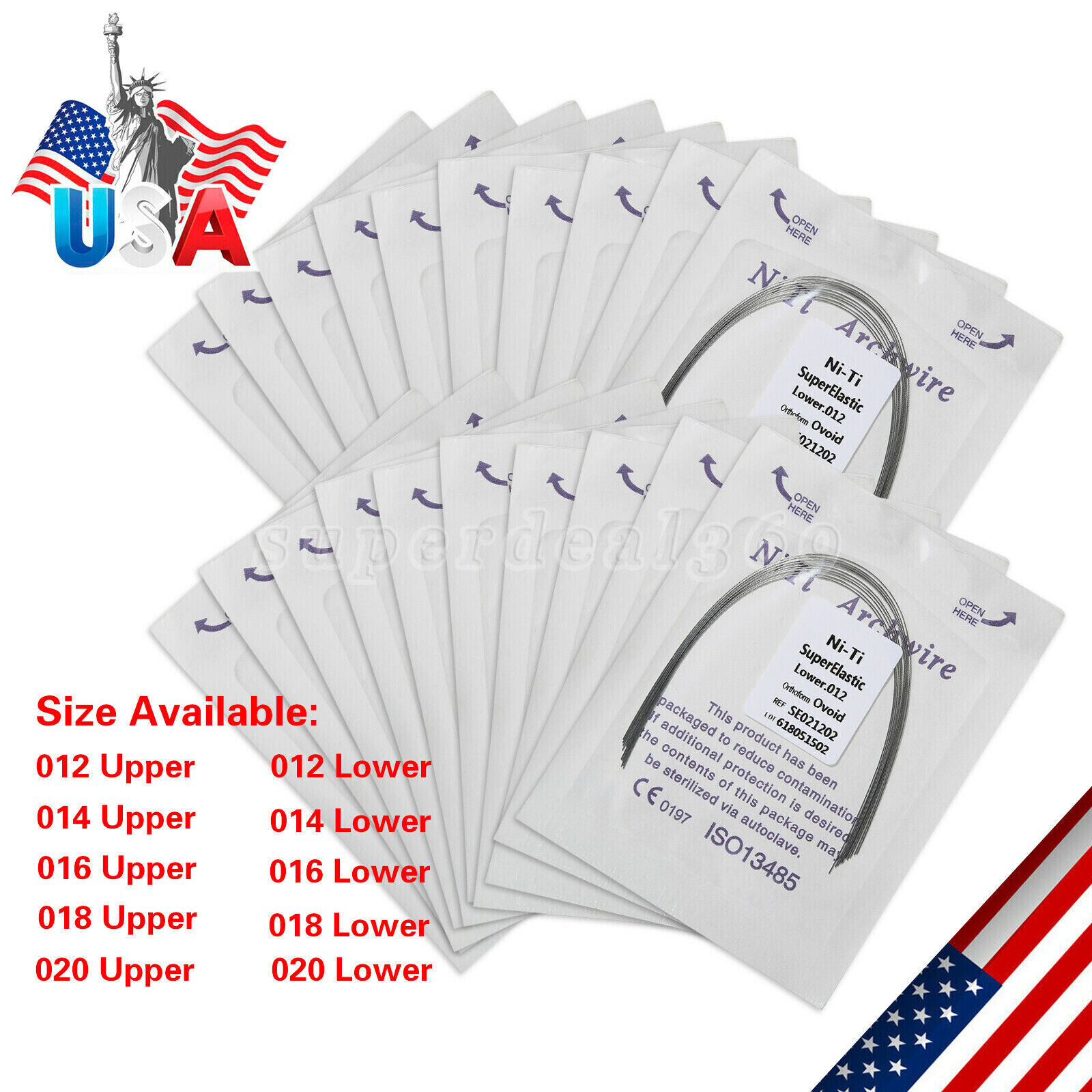 All Size Dental Orthodontic Super Elastic Niti Round Arch Wire Ovoid Form ns
