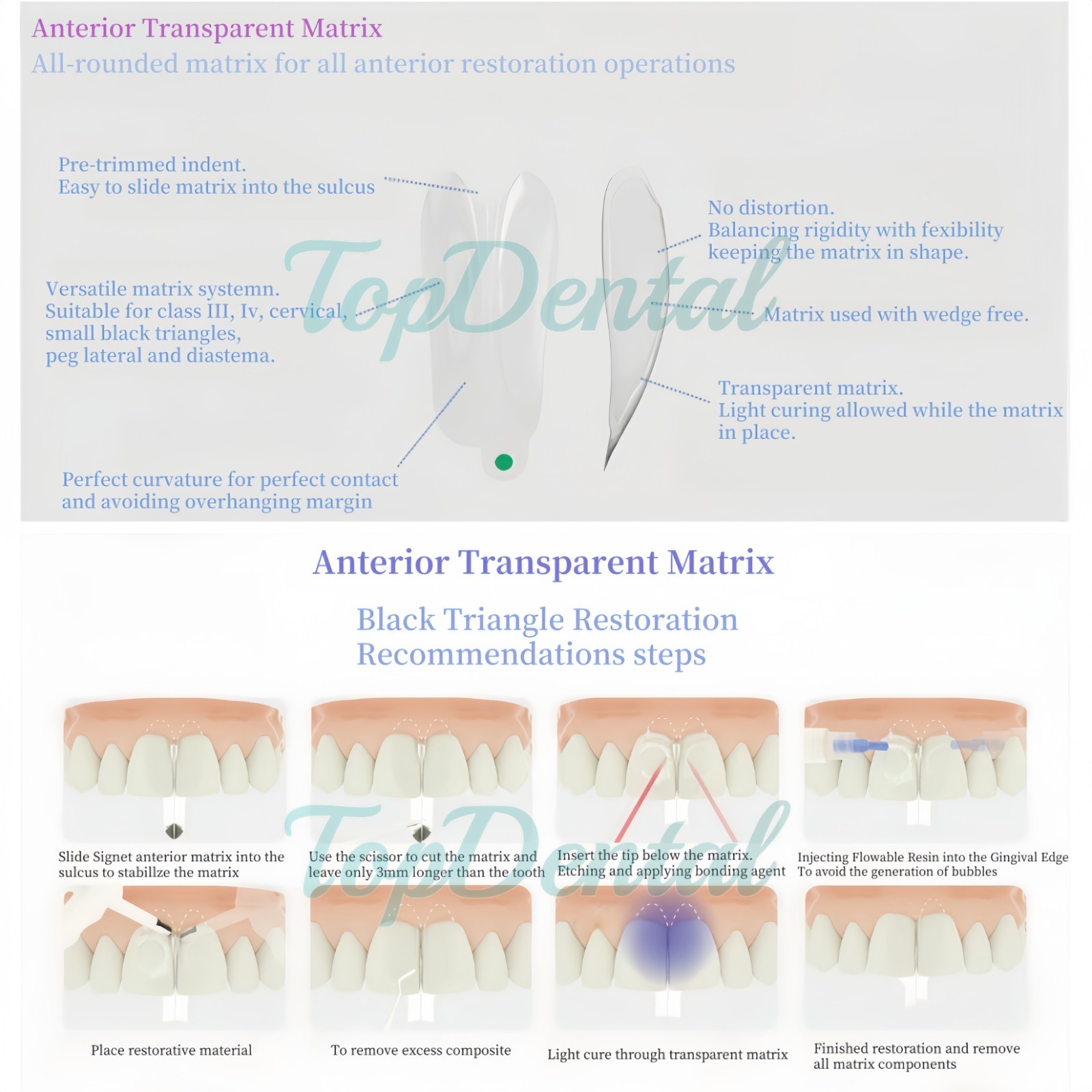 USA Clear Matrix Dental Anterior Posterior Transparent BT Matrices Fit BioClear