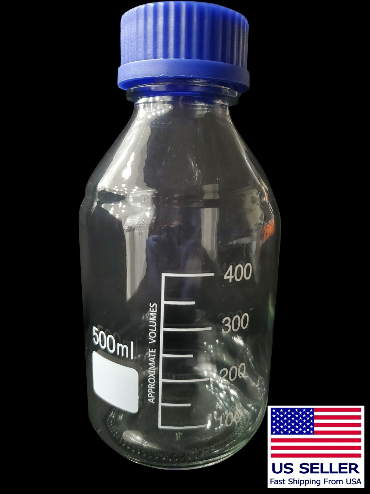 100/250/500ml Clear Glass Reagent Bottles Borosilicate Blue Screw Caps
