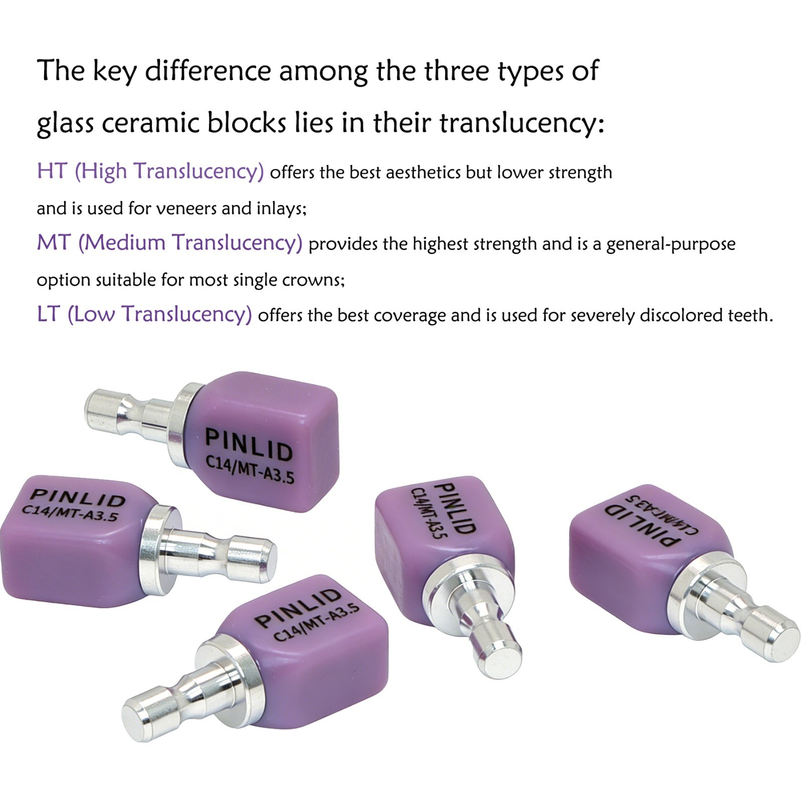 C14 Dental Emax Lithium Disilicate Blocks Glass Ceramic CAD/CAM CEREC HT/LT/MT