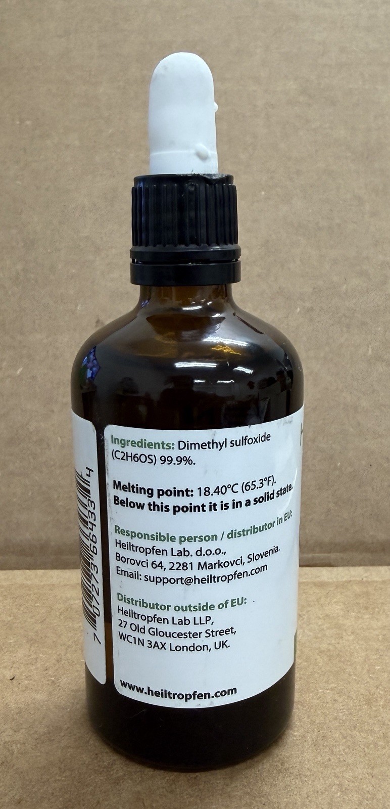 Heiltropfen DMSO 99.9% 3.4 Oz Dimethyl Sulfoxide Liquid!!