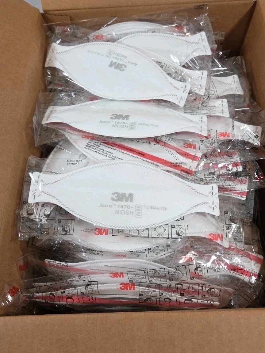 3M Aura 1870+ N95 Particulate Respirator Surgical Face Mask 120 Qty FREE SHIP