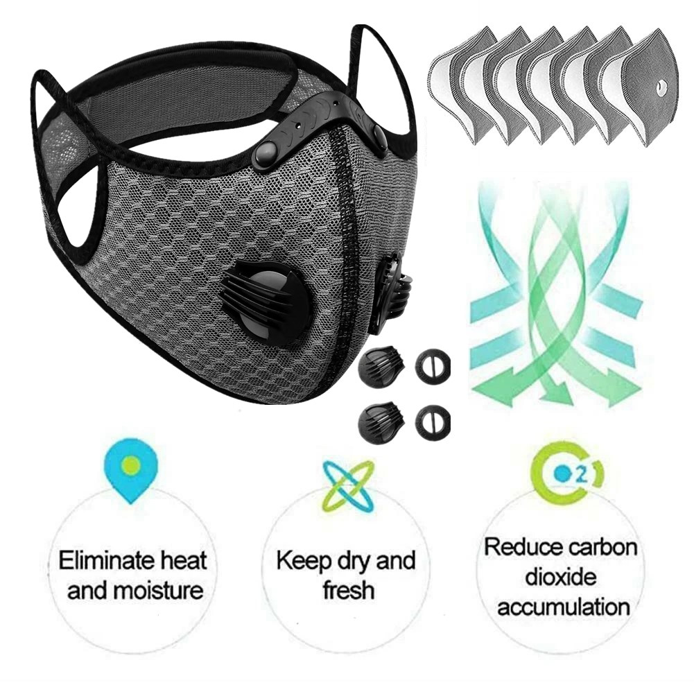 Half Face Cover Respirator Mask W/ Filters Anti Air Pollution Reusable Facepiece