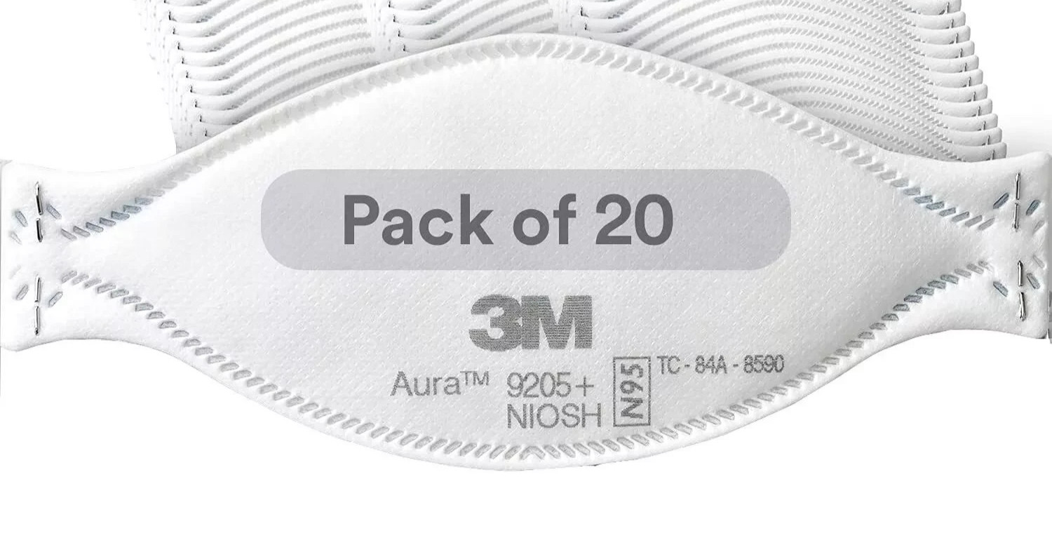 New! 3M Aura 9205+ N95 Particulate Respirator Disposable Protective Mask 20 PCS