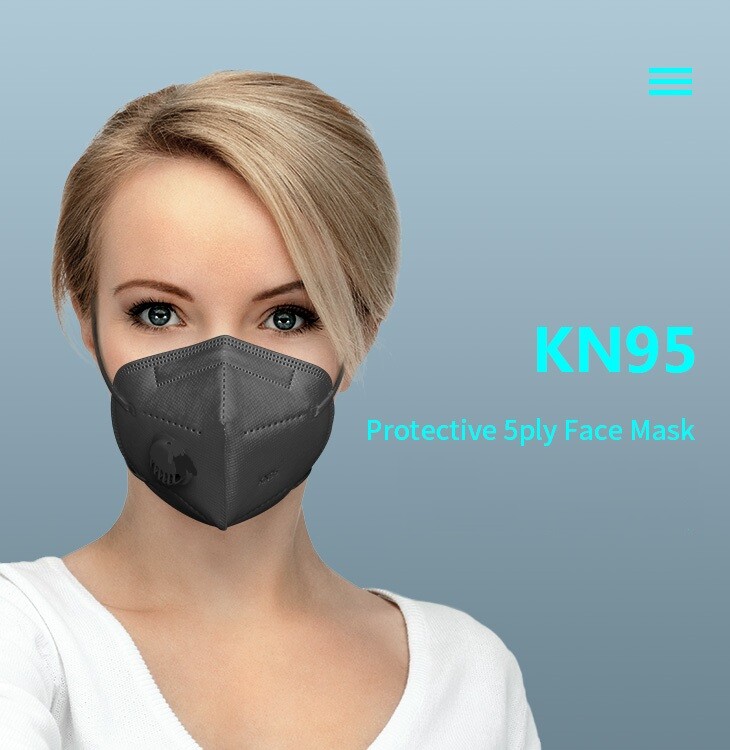 200 Black KN95 Face Mask 5 Layer C.E Approval FFP2 BFE 95% PM 2.5 U.S Seller