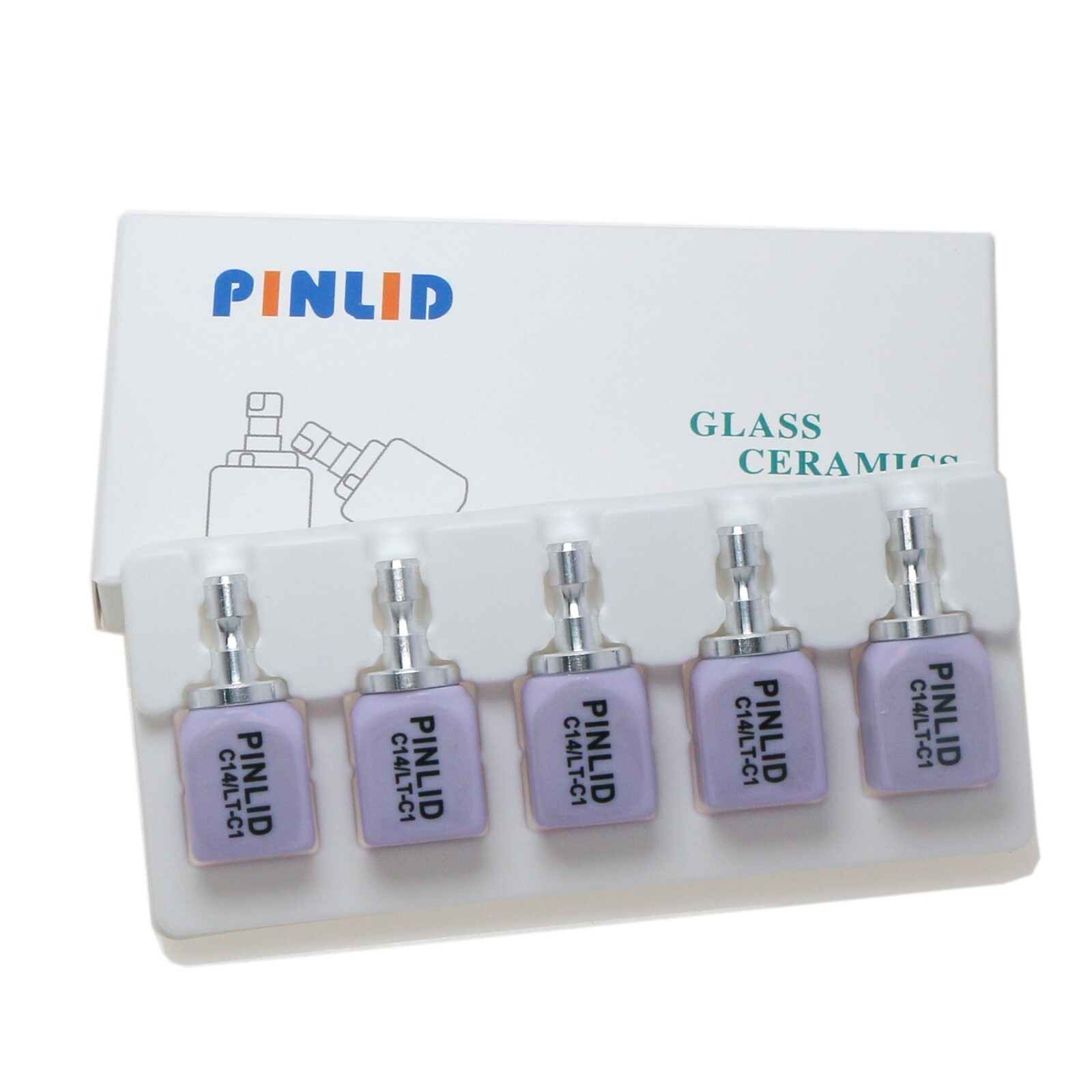 US 5Pcs/Box C14 LT Dental Lab Glass Ceramic Lithium Disilicate CAD/CAM Blocks