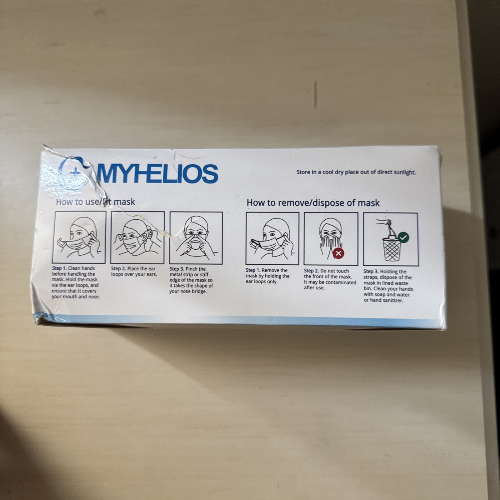 Myhelios Disposable Face Mask Hypoallergenic Comfort Breathable Qty 50 NIB Med