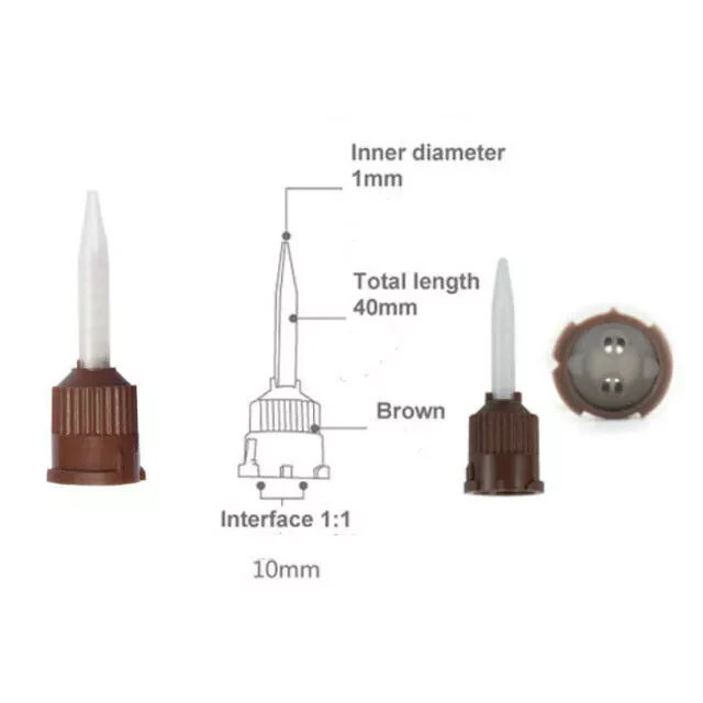4 Sizes Dental Mixing Tips for Impression Material Brown Cements Disposable