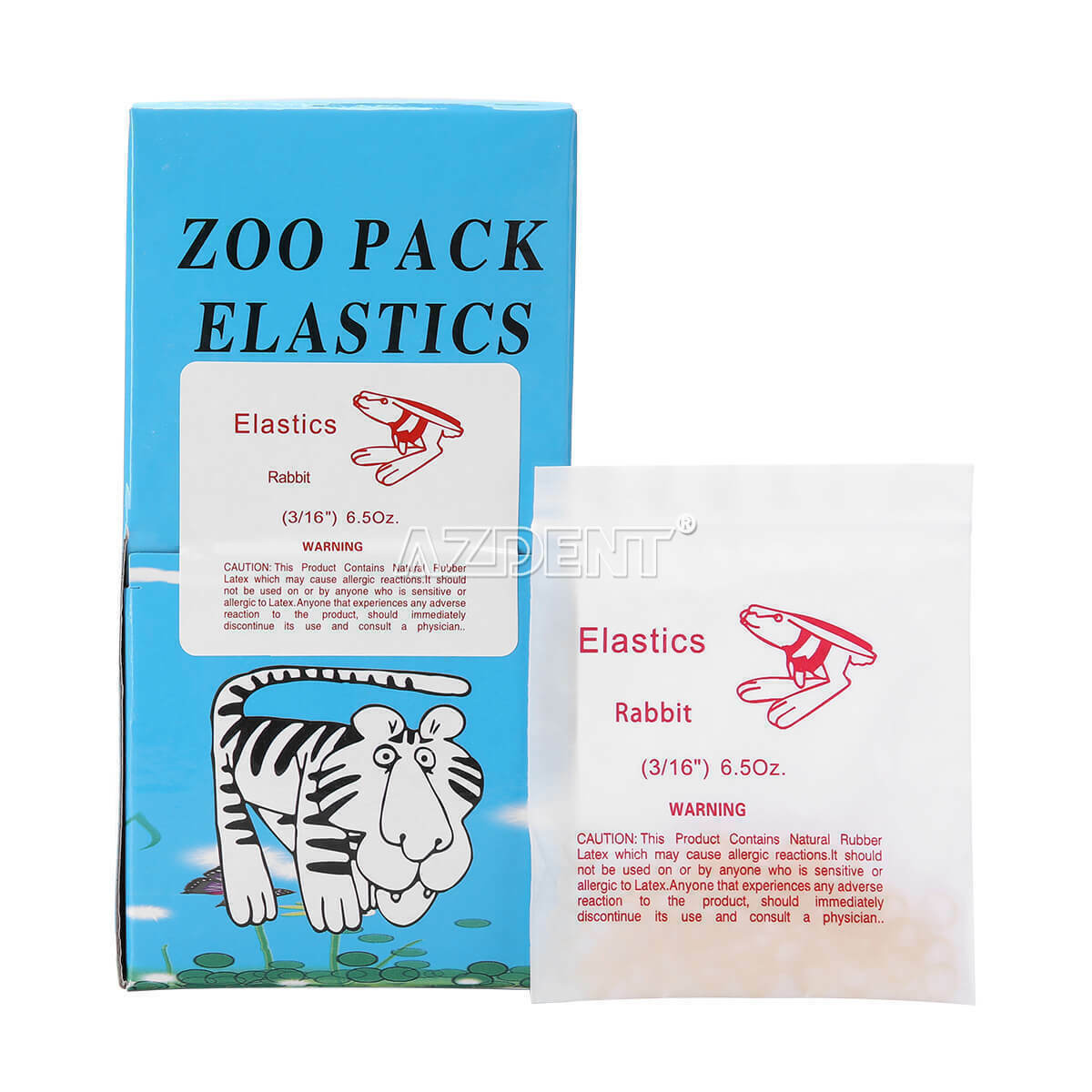 5000pcs/box Dental Ortho Zoo Pack Elastics Latex Rubber 6.5 OZ 3/16 Rabbit