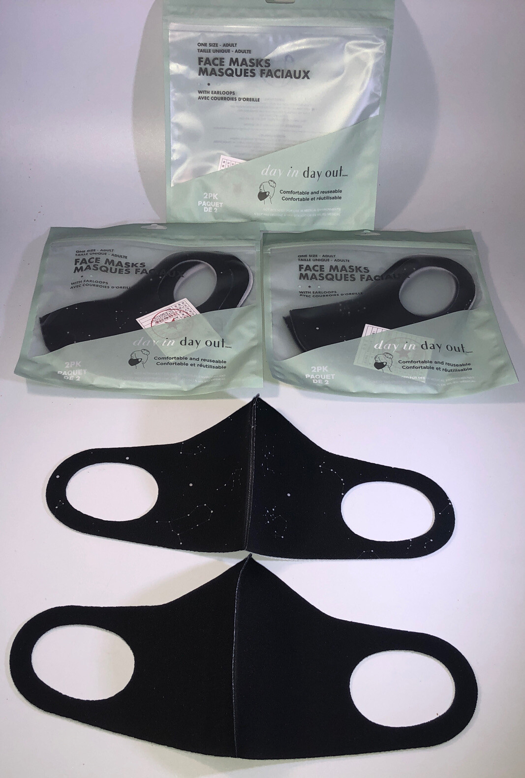 6 Adult Face Masks Black Washable Reusable Breathable(3ea 2Pks)BRAND NEW-SHIP24H