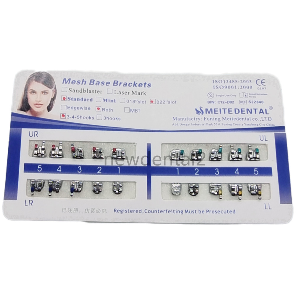 Dental Orthodontic Brackets Braces Standard Roth .022 Hooks 3-4-5