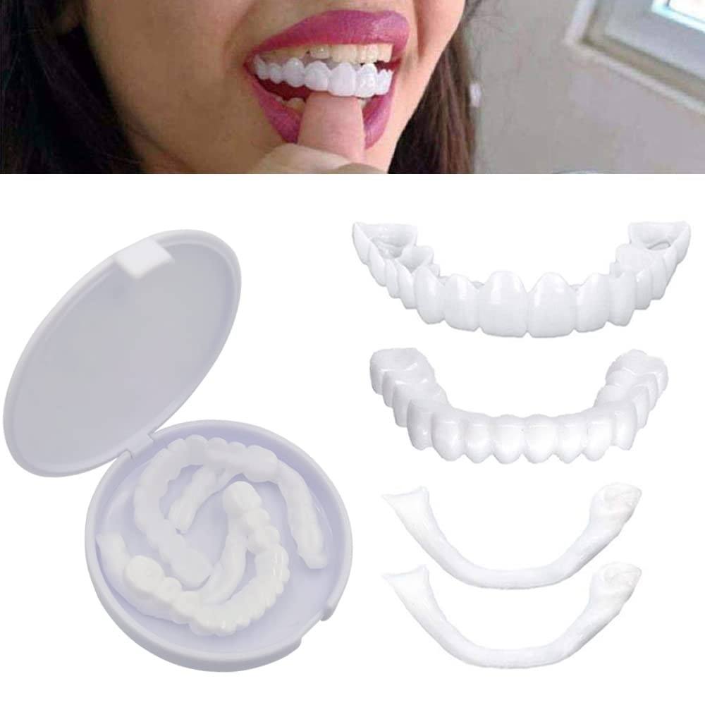 Top and Bottom Fake Teeth Cover the Broken Missing 1 Count (Pack of 1)