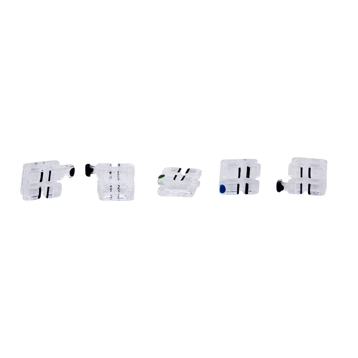Dental Ortho Monocrystalline Sapphire Ceramic Brackets Roth/MBT .022 hooks 345