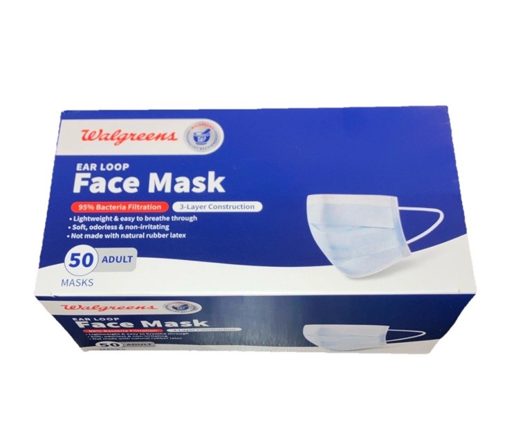 USA SELLER/Walgreens Ear Loop Face Mask 50 Ct Total Lightweight Soft Odorless