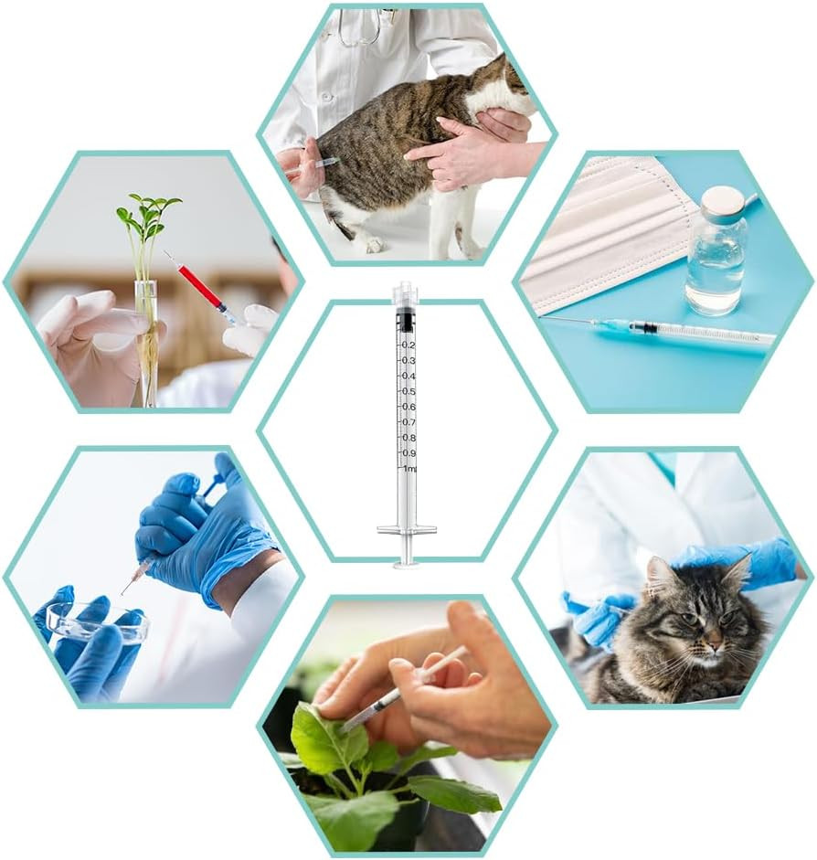 20 Pack 1mL Luer Lock Syringes without Needle, 1 ml cc Disposable Syringe Indivi