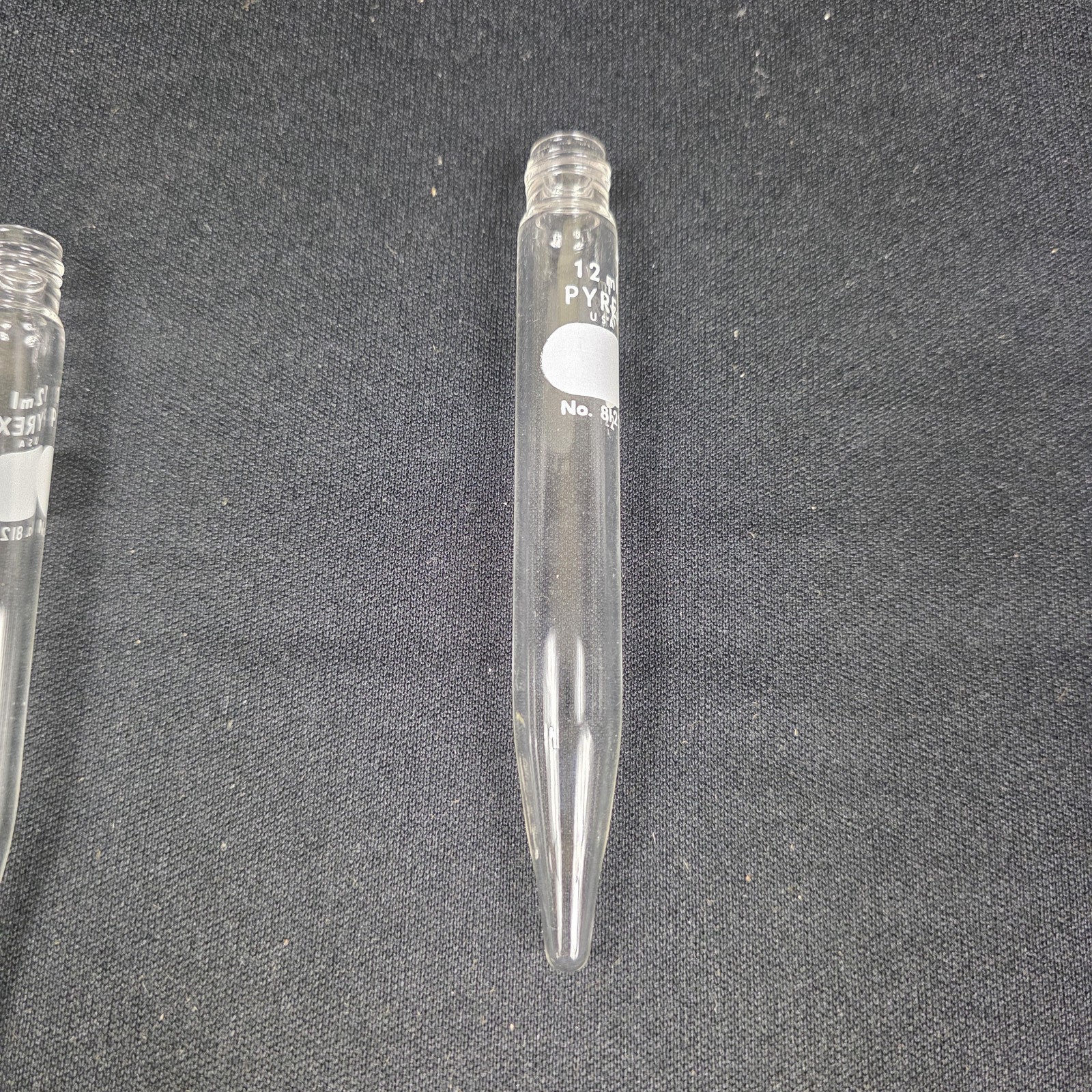 PYREX 12ml Glass Centrifuge Tubes No. 8122 Conical Bottom Screw Cap Lab 12 Pack