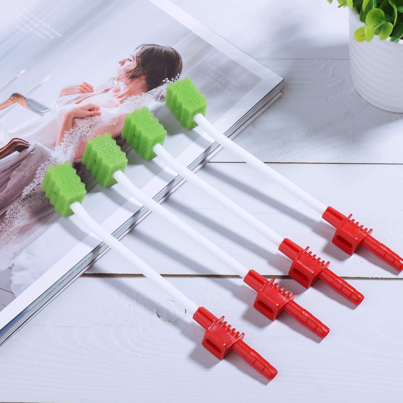 ZIZNBA Disposable Suction Tube Oral Swabs for 20 Count (Pack of 1), Green