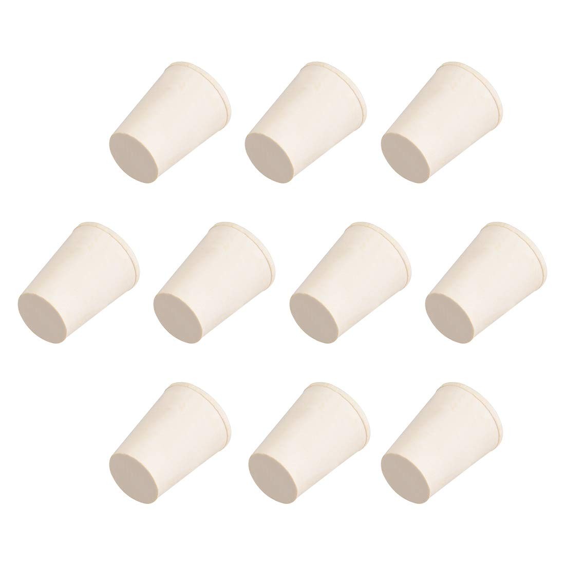 uxcell White Tapered Shaped Solid Rubber Stopper for Lab Tube 13x17x24mm