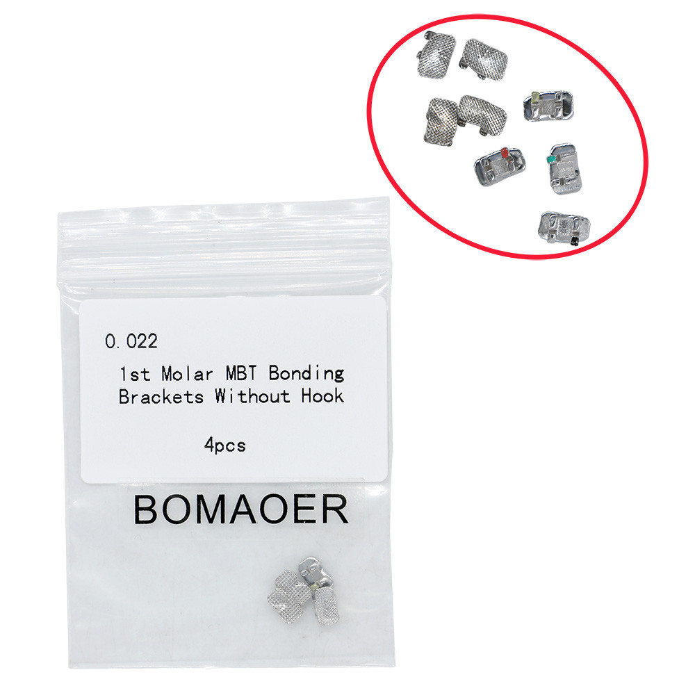 5 packs Dental orthodontic 1st molar MBT 0.022 hook Bonding bracket without