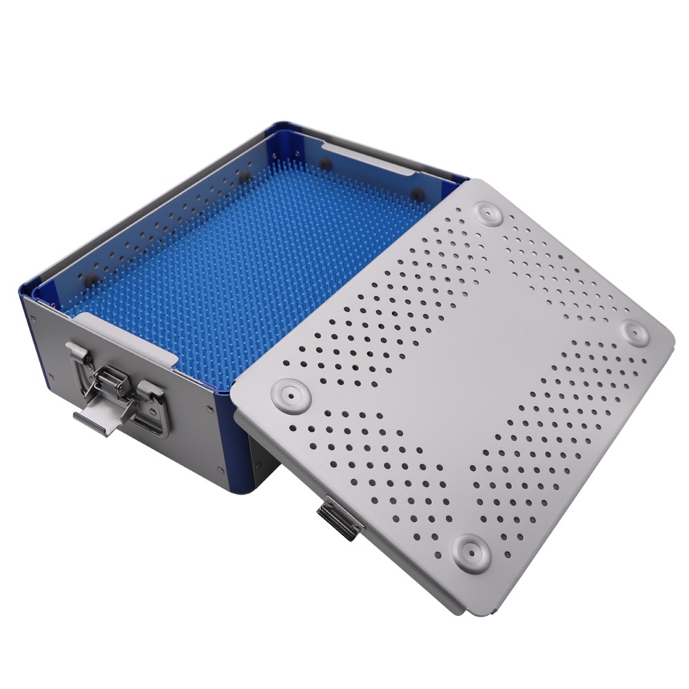 Autoclave Sterilization Tray Case Box with Silicone Pad for Surgical Instruments