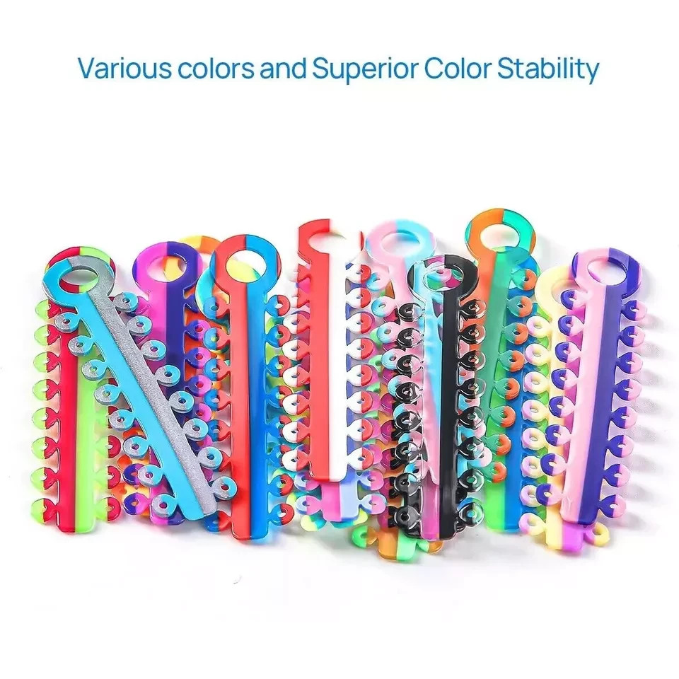Dental Elastic Ligature Ties Rubber Band Single/Double Assorted Color 1040/320Pc