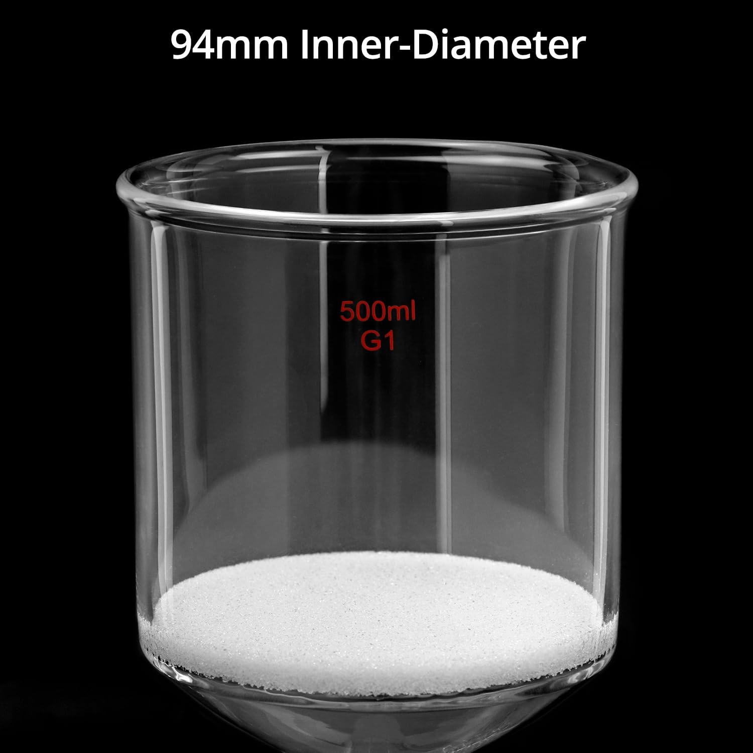 500mL Buchner Funnel G1 Coarse Frit 24/40 Joint Vacuum 94mm ID Lab Glass Filters