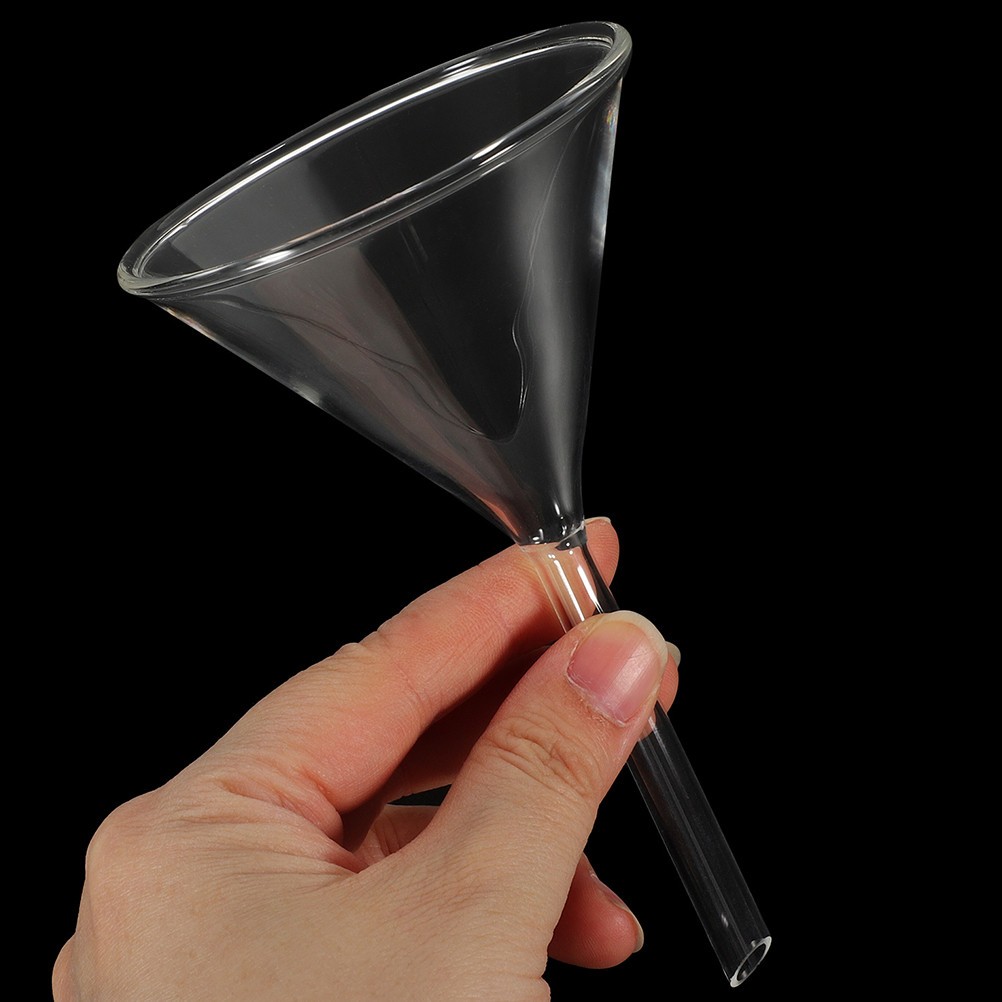 8Pcs Transparent Glass Laboratory Funnels Reusable Scientific Filling Funnel Set