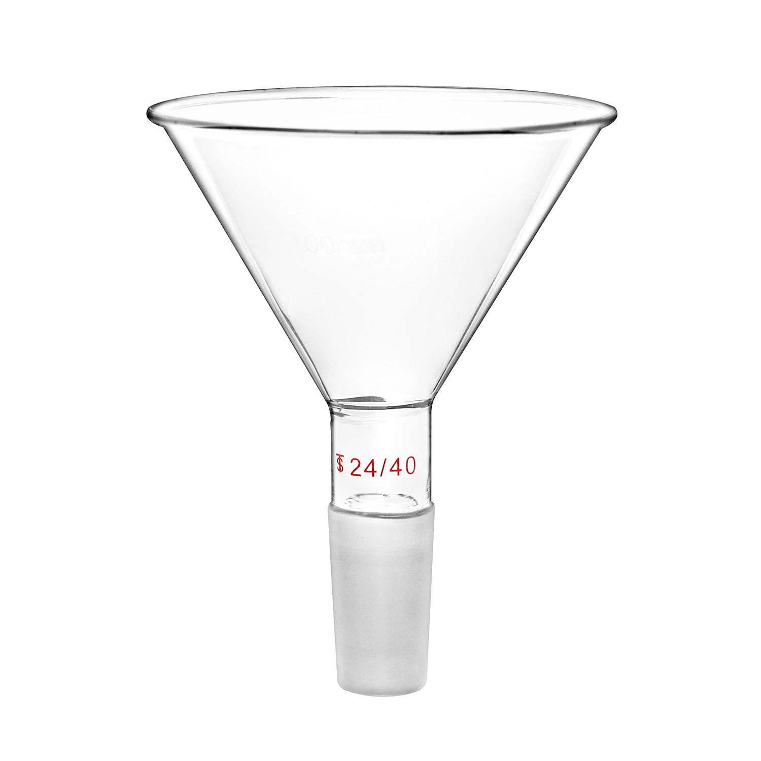 QWORK Glass Jointed Short Stem Powder Funnel Filter with Transparent