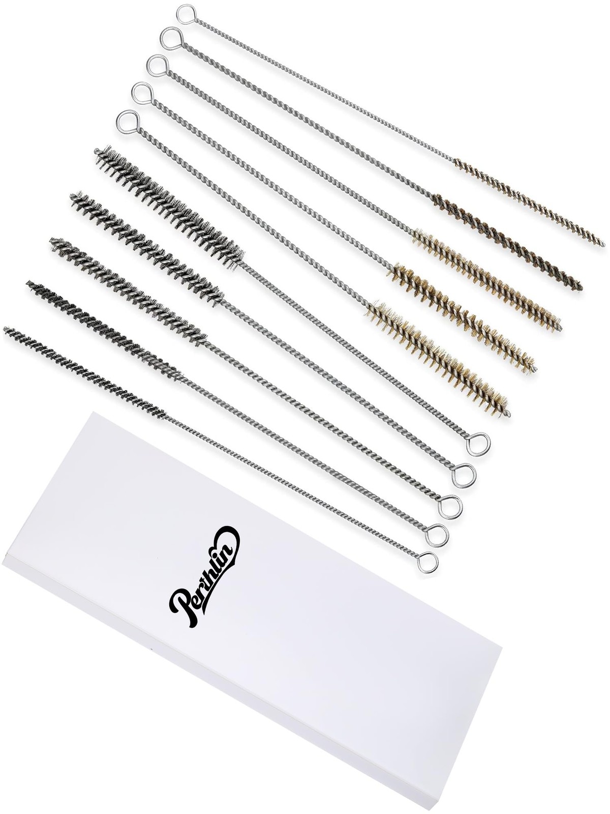 10 Pieces Wire Tube Brushes Bulk for Cleaning Pipe Brass Silver Gold