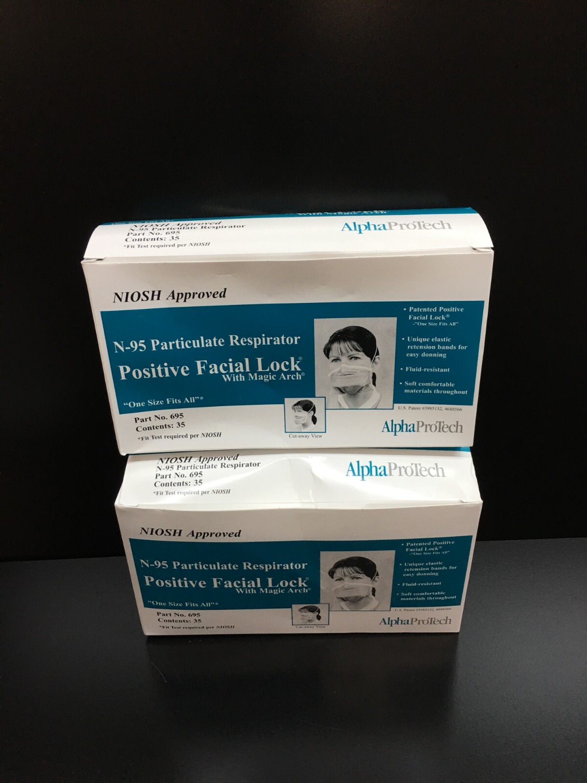Alpha Pro Tech N-95 respirator particulate Masks Lot 2 PKS