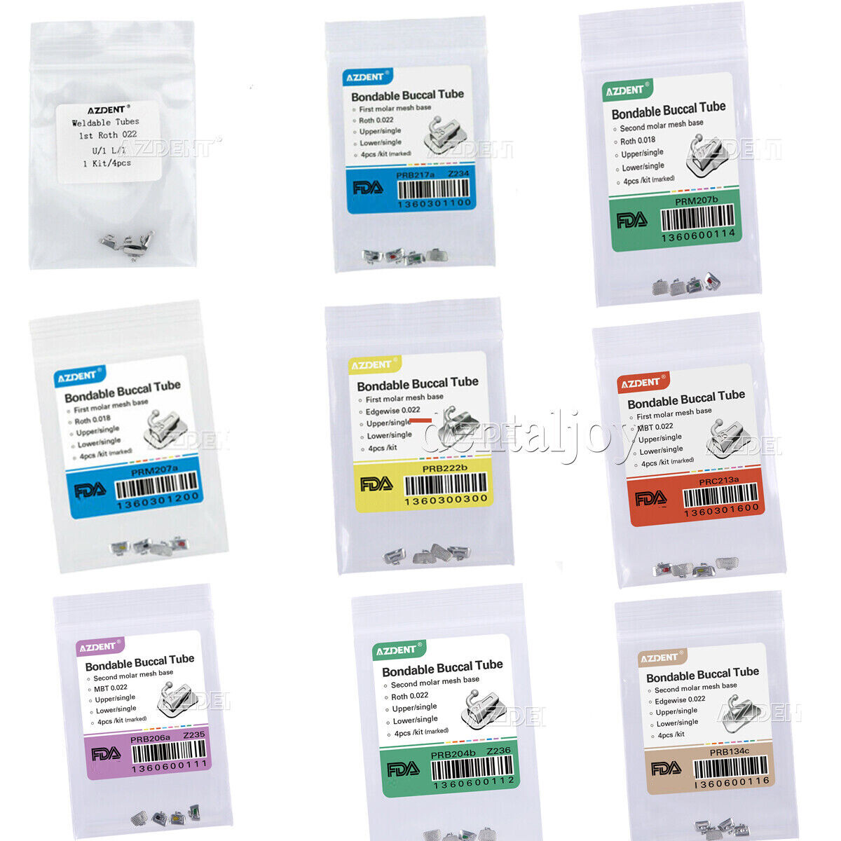 AZDENT Dental Orthodontic Buccal Tubes 1st 2nd Molar Tube Roth MBT 022 018 Mark