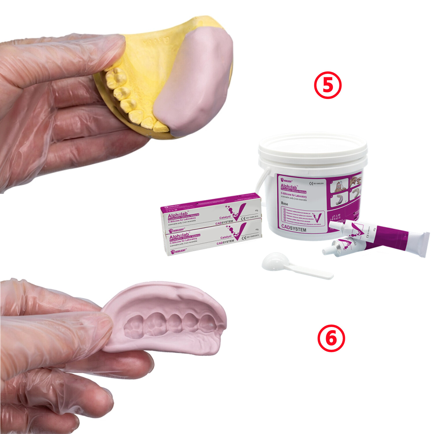 Dental Automix Flexible C-Silicone-Based for Gingival Mask Duplication Silicone